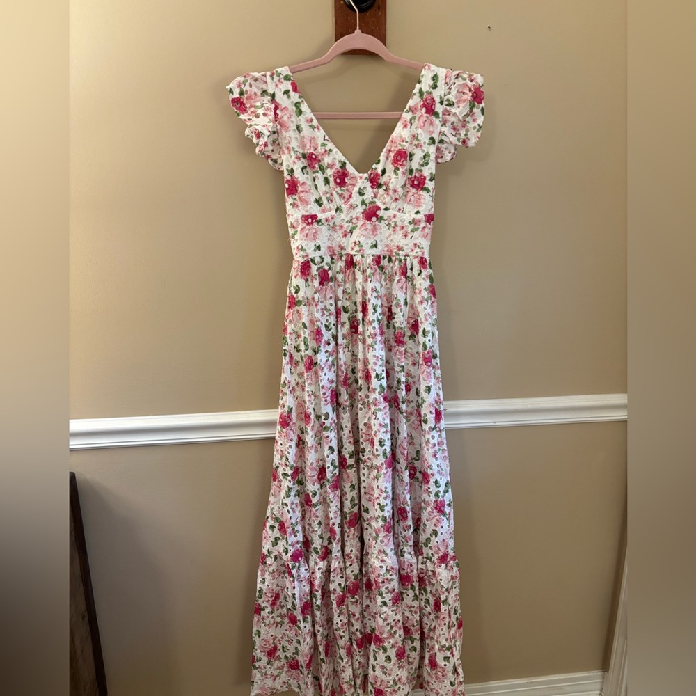 Pink Floral Maxi Dress